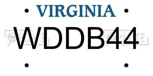 WDDB44 Virginia License Plate
