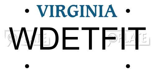 WDETFIT Virginia License Plate