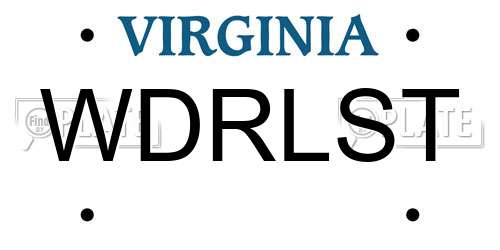 WDRLST Virginia License Plate