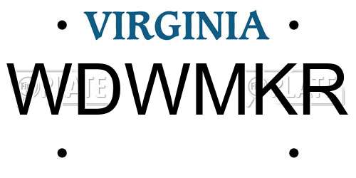 WDWMKR Virginia License Plate