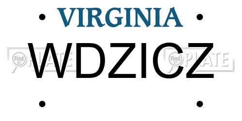 WDZICZ Virginia License Plate