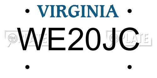 WE20JC Virginia License Plate
