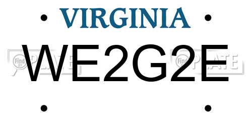 WE2G2E Virginia License Plate