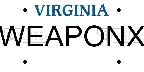WEAPONX Virginia License Plate