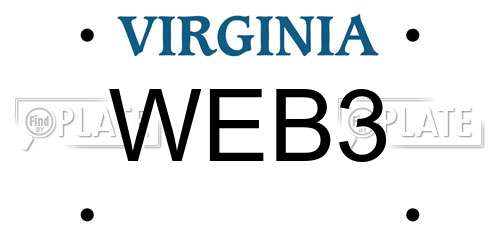 WEB3 Virginia License Plate