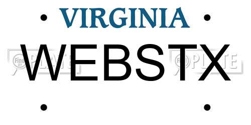 WEBSTX Virginia License Plate