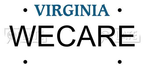 WECARE Virginia License Plate