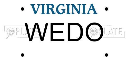 WEDO Virginia License Plate