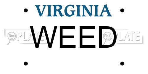 WEED Virginia License Plate