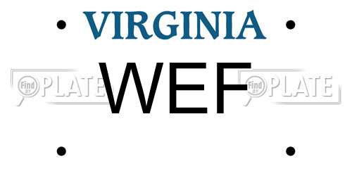 WEF Virginia License Plate