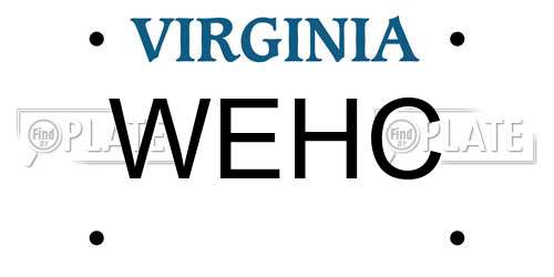 WEHC Virginia License Plate