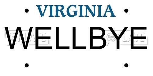 WELLBYE Virginia License Plate