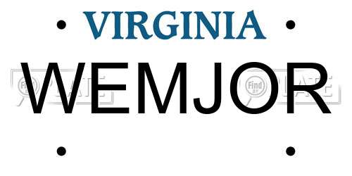 WEMJOR Virginia License Plate