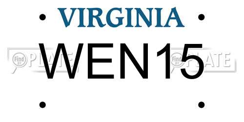 WEN15 Virginia License Plate