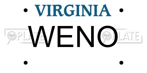 WENO Virginia License Plate