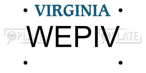 WEPIV Virginia License Plate