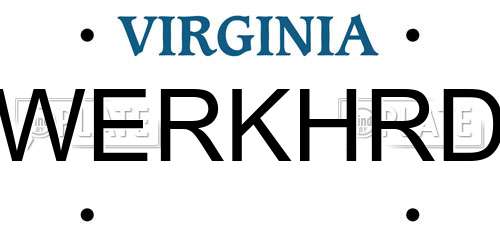 WERKHRD Virginia License Plate