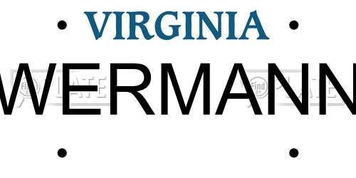 WERMANN Virginia License Plate