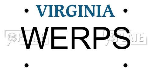 WERPS Virginia License Plate