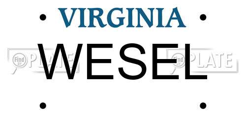 WESEL Virginia License Plate