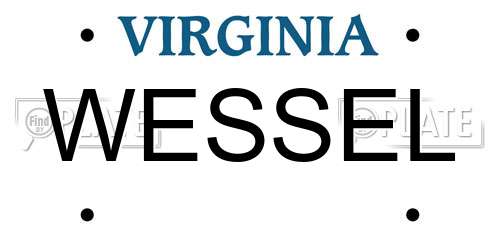 WESSEL Virginia License Plate
