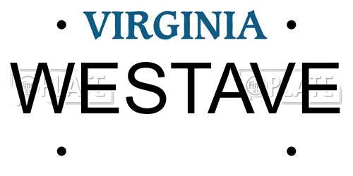 WESTAVE Virginia License Plate