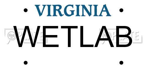 WETLAB Virginia License Plate