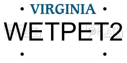 WETPET2 Virginia License Plate