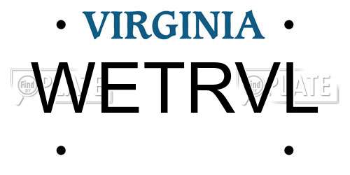 WETRVL Virginia License Plate