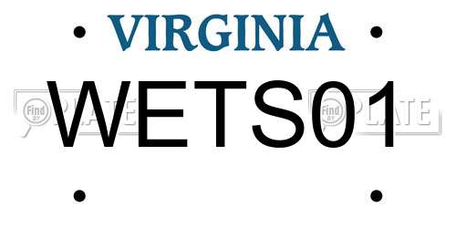 WETS01 Virginia License Plate