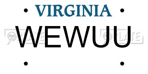 WEWUU Virginia License Plate