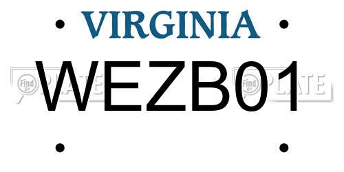 WEZB01 Virginia License Plate