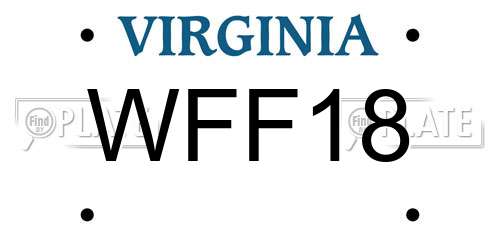 WFF18 Virginia License Plate