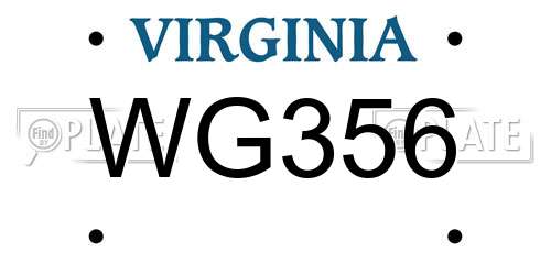 WG356 Virginia License Plate