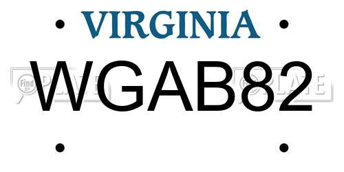 WGAB82 Virginia License Plate