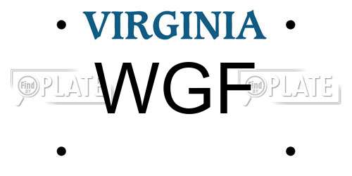 WGF Virginia License Plate