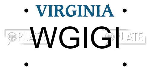 WGIGI Virginia License Plate