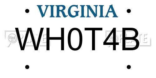 WH0T4B Virginia License Plate