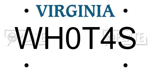 WH0T4S Virginia License Plate