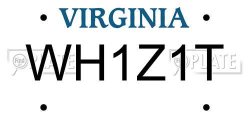 WH1Z1T Virginia License Plate
