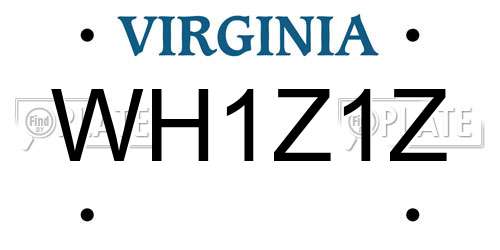 WH1Z1Z Virginia License Plate