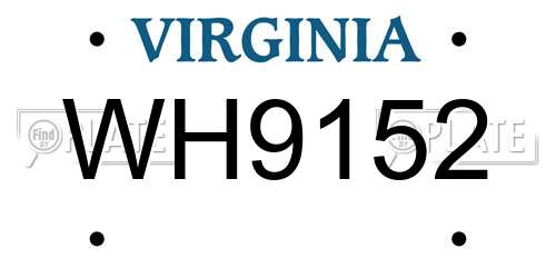 WH9152 Virginia License Plate