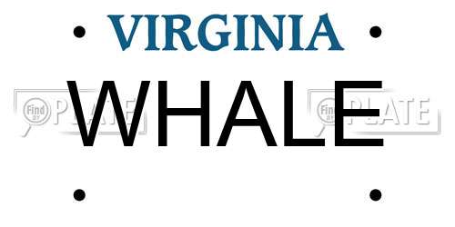 WHALE Virginia License Plate