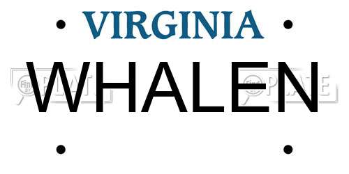 WHALEN Virginia License Plate