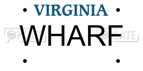 WHARF Virginia License Plate