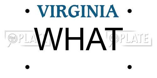 WHAT Virginia License Plate