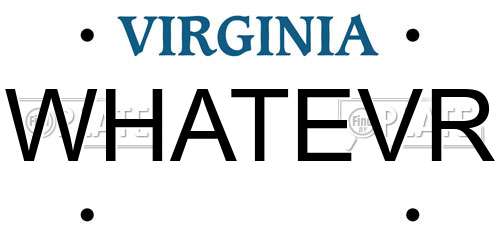 WHATEVR Virginia License Plate