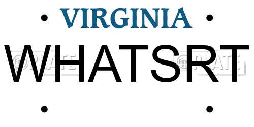 WHATSRT Virginia License Plate