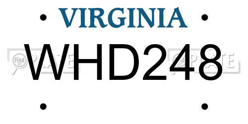 WHD248 Virginia License Plate