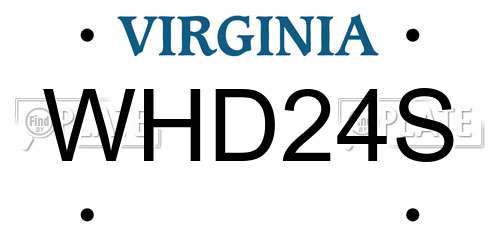 WHD24S Virginia License Plate